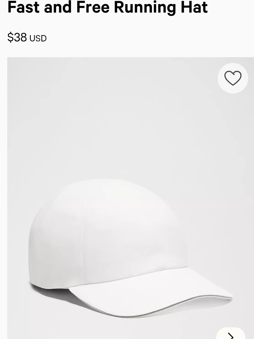 Lululemon Fast and Free Running Hat - White
